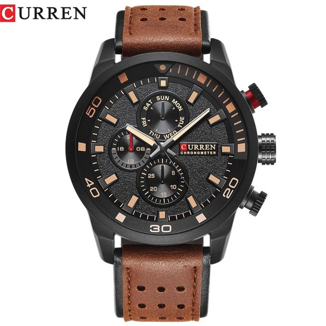 CURREN Men Watch Waterproof Quartz Watches Mens Military Leather Sports Watches Man Clock Casual Business Wristwatch