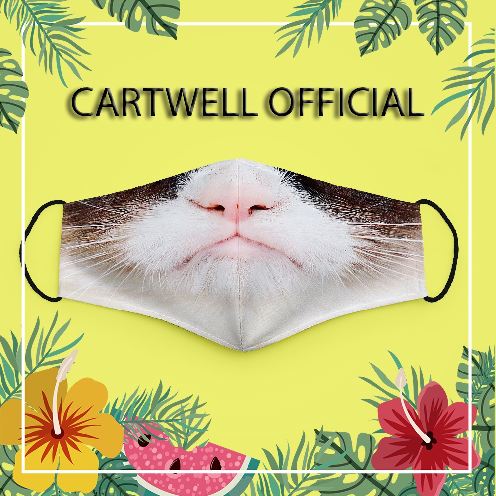 Khẩu trang thú cưng vui nhộn dễ thương hoạt hình cho bé đáng yêu Mặt Thú Cưng CARTWELL dây đeo mềm dày 2 lớp vải cotton