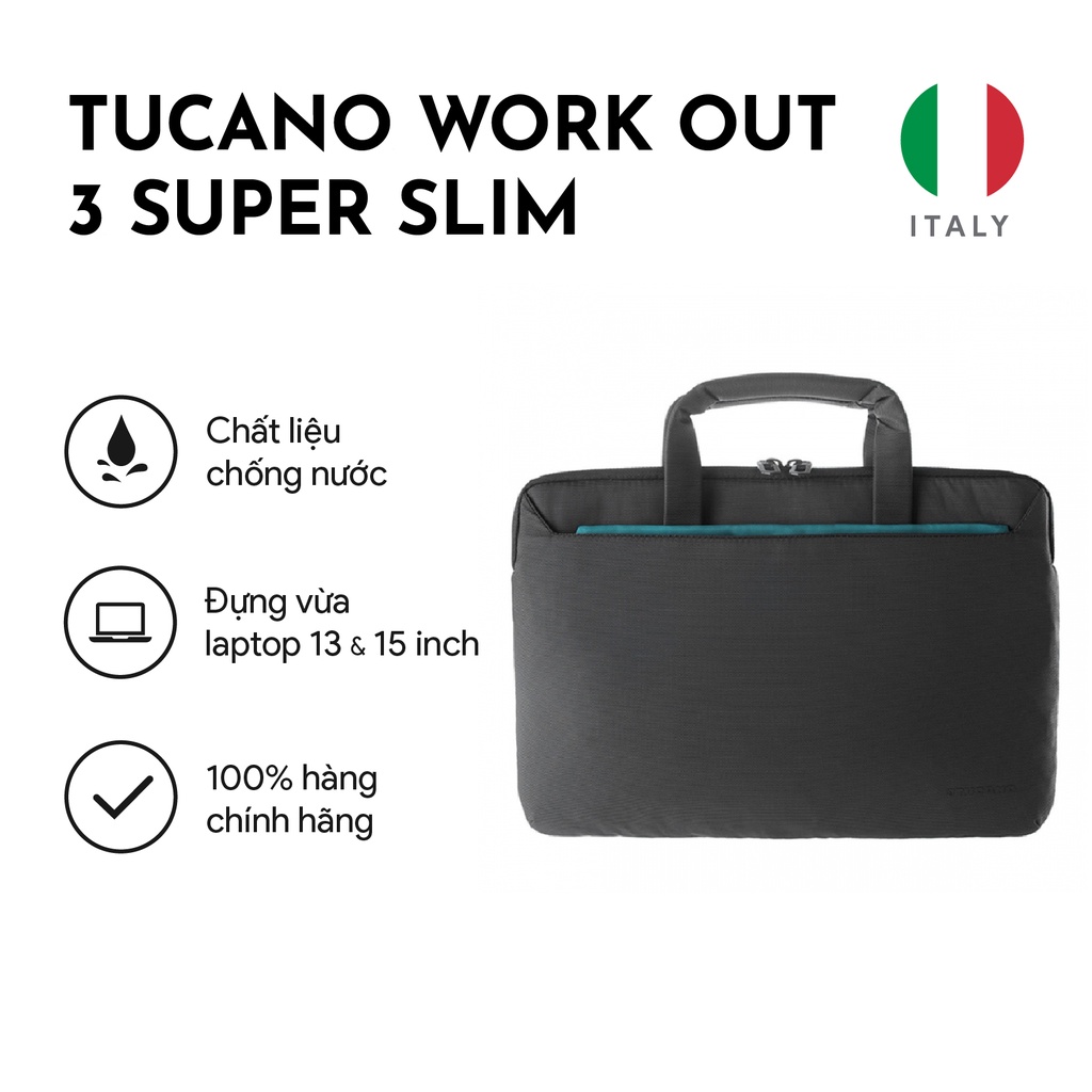 Túi xách Laptop/ Macbook Tucano Workout 3 Super Lim cap cấp 13 inch và 15 icnh