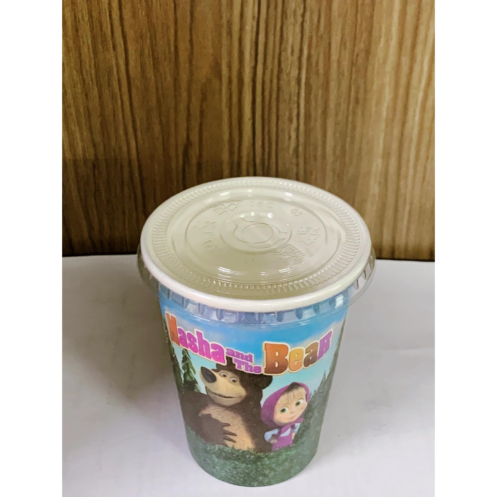 Set 100 cốc giấy dùng 1 lần in hình 12 Oz EU  - KingPack