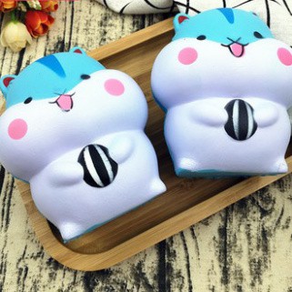 SQUISHY chuột hamster ôm bóng siêu đáng yêu màu xanh dương