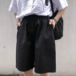 Quần short kaki nam nữ basic quần đùi lưng thun unisex màu be và đen trơn ống rộng SIB022