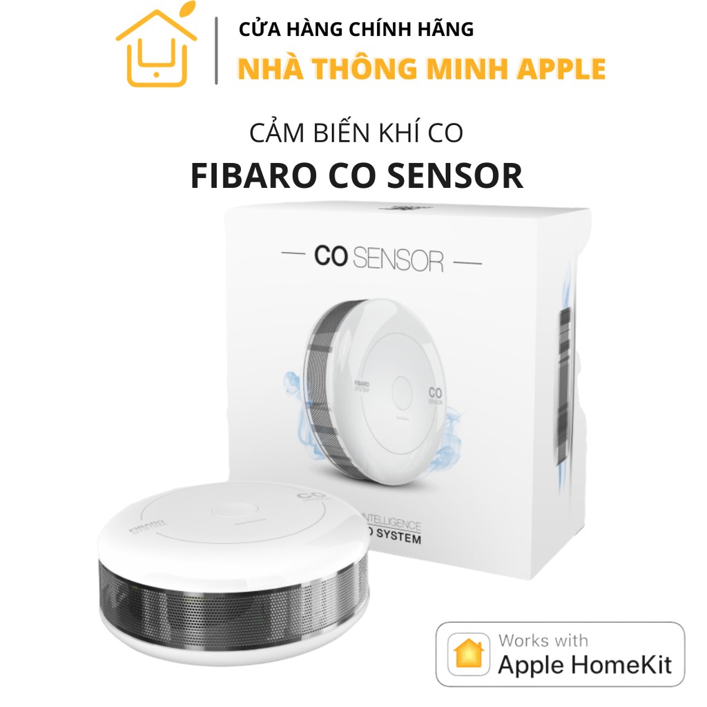 Cảm biến khí CO FIBARO CO Sensor công nghệ Z Wave - Hỗ trợ Apple HomeKit - Bảo hành 12 tháng