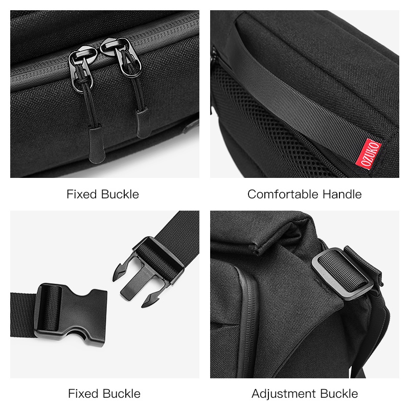 Túi đeo chéo OZUKO chống thấm nước có cổng sạc USB thời trang trẻ trung dành cho nam