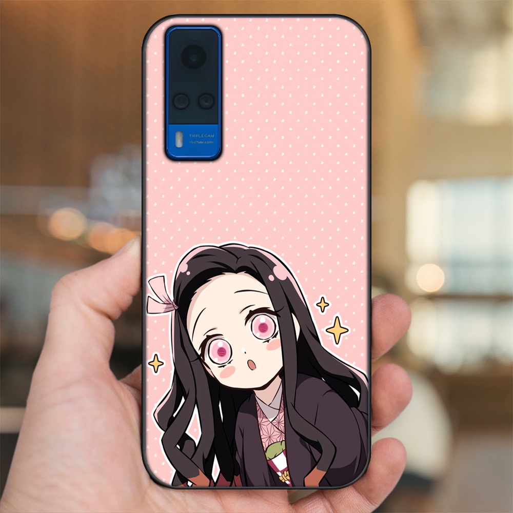 Ốp lưng Vivo Y51 2020, Y53s viền đen in hình Nezuko Kimetsu no Yaiba