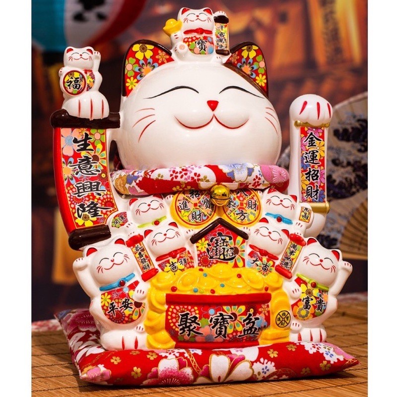 Mèo thần tài, mèo may mắn maneki neko  Thiên khách vạn lai
