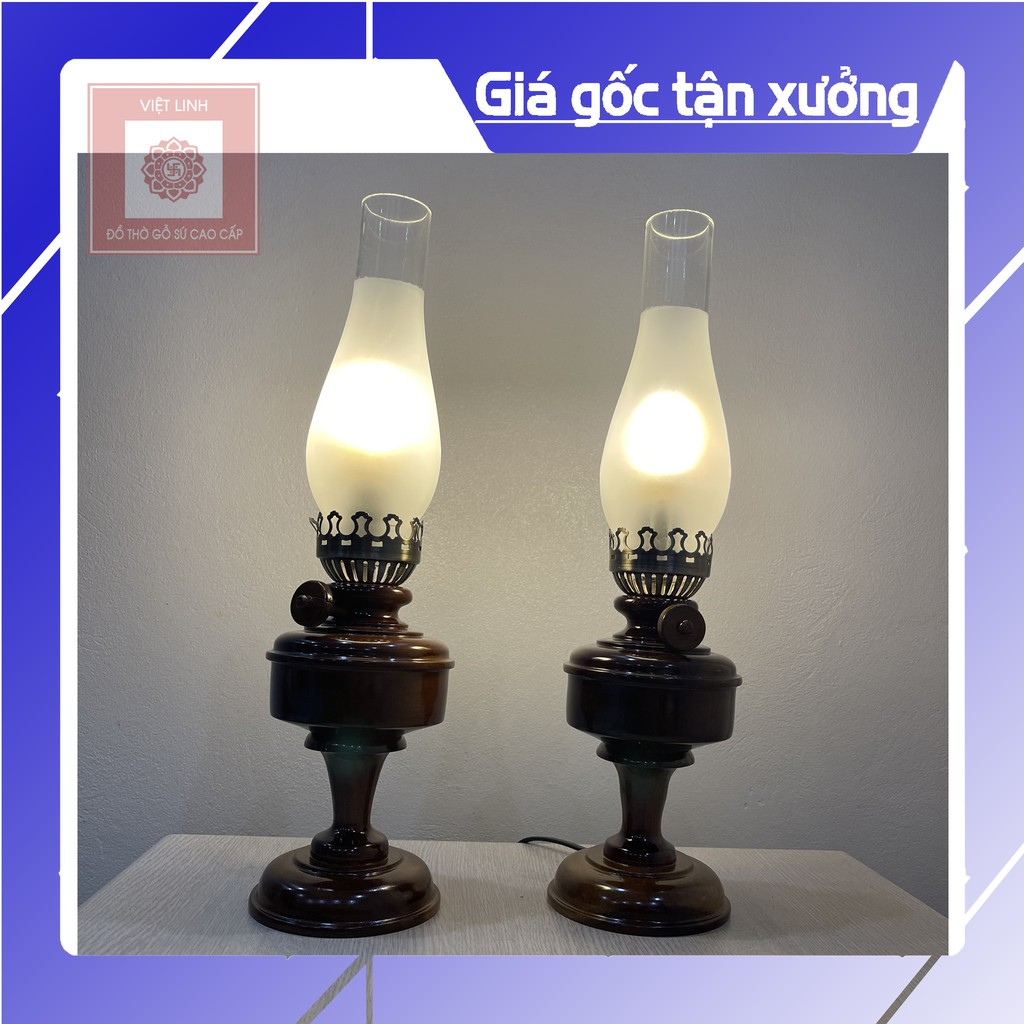 Đèn Thờ LED Gỗ Gụ Cao Cấp 100%