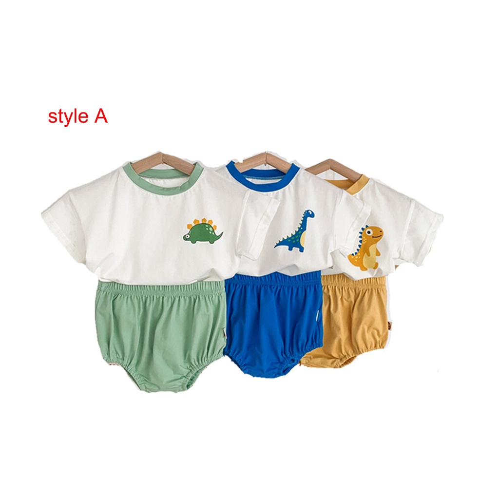 Bộ Đồ 2 Món Áo Thun Cotton Tay Ngắn + Quần Short Thời Trang Mùa Hè Cho Bé Trai / Gái