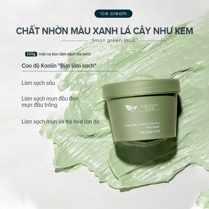 Mặt nạ IMAGES bùn trà xanh MMZ061 loại bỏ mụn đầu đen làm săn chắc da mặt 100g