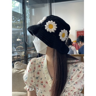 Nón bucket len hoa cúc daisy