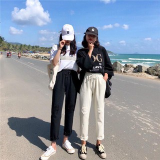 Quần baggy mài gối
