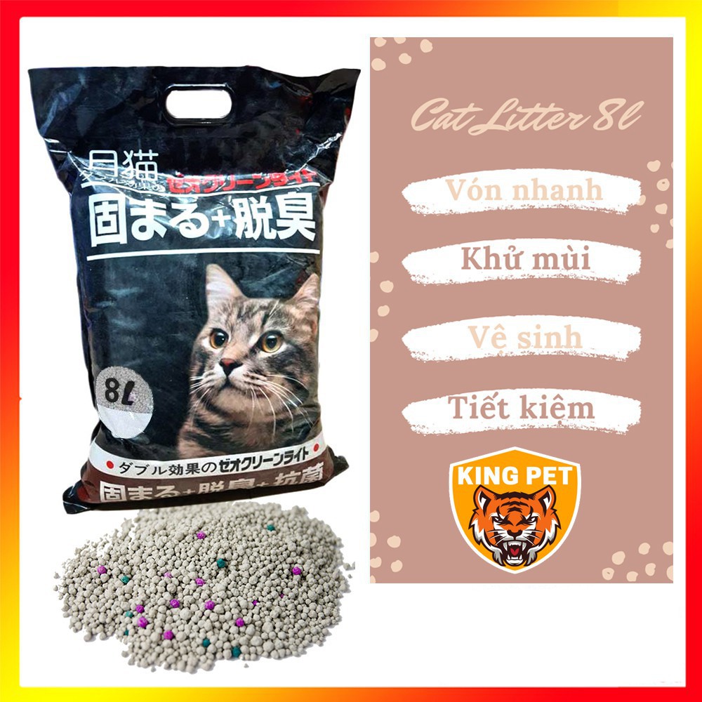 Cát Nhật đen cho mèo 9L, Cát vệ sinh cho mèo khử mùi, vón cục, thấm hút