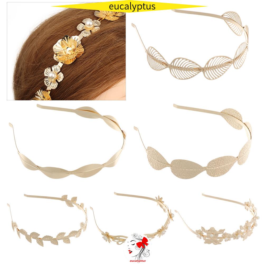 Cài tóc bằng kim loại hình hoa lá đính ngọc trai giả thời trang cho nữ