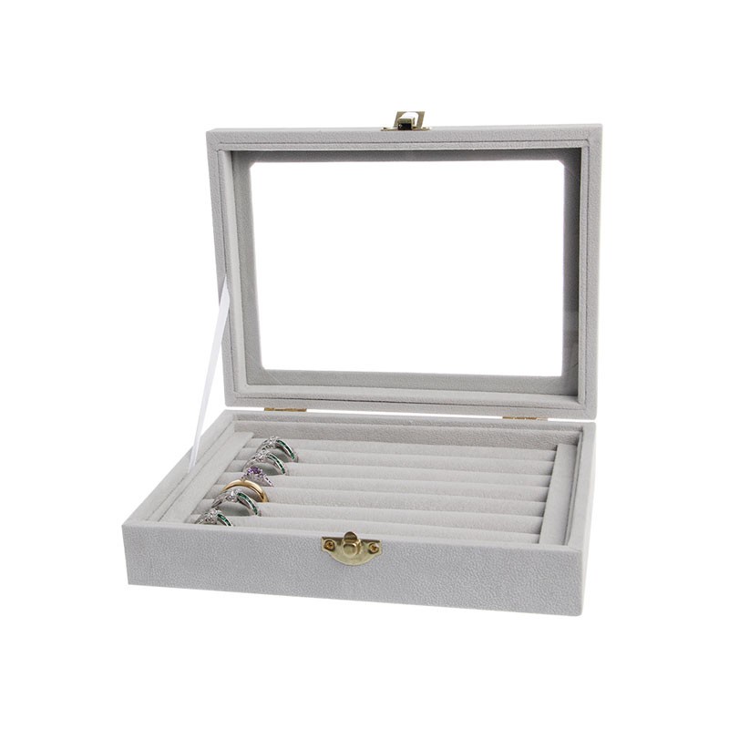 folღ Velvet Jewelry Organizer Cufflinks Display Holder Earring Ring Box Showcase Tray