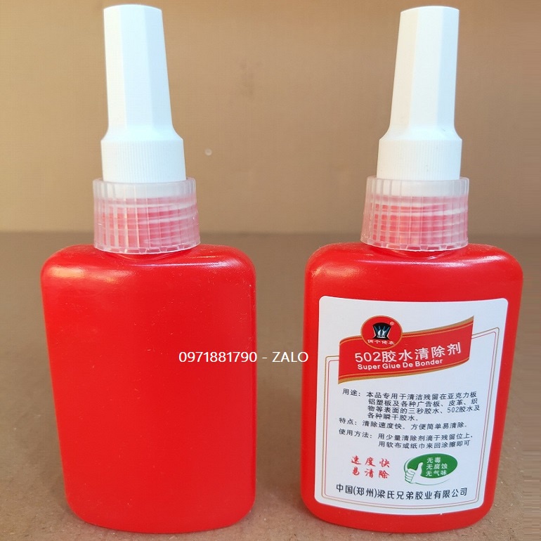 Chất tẩy keo dán sắt - tẩy keo 502 trên mica và alu