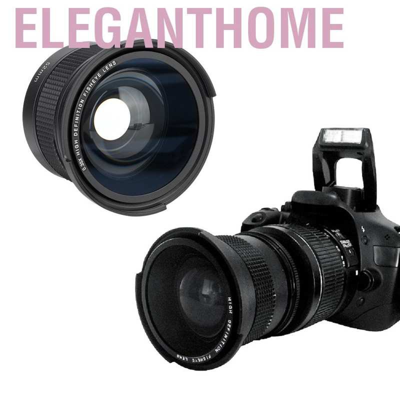 Ống Kính Fisheye Góc Rộng 52mm 0.35x Cho Canon Slr Dslr