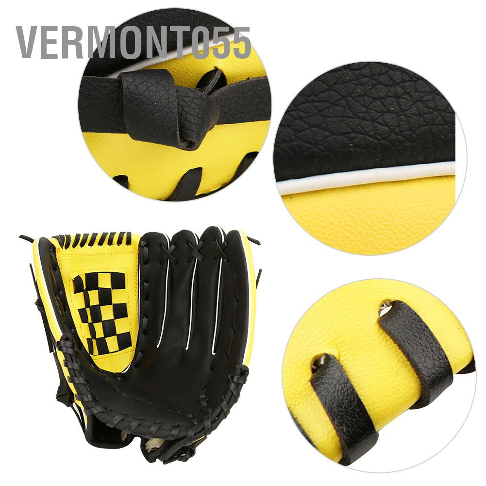 Vermont055 PU Leather Baseball Glove Practicing Training Competition Gloves for Teenager Children