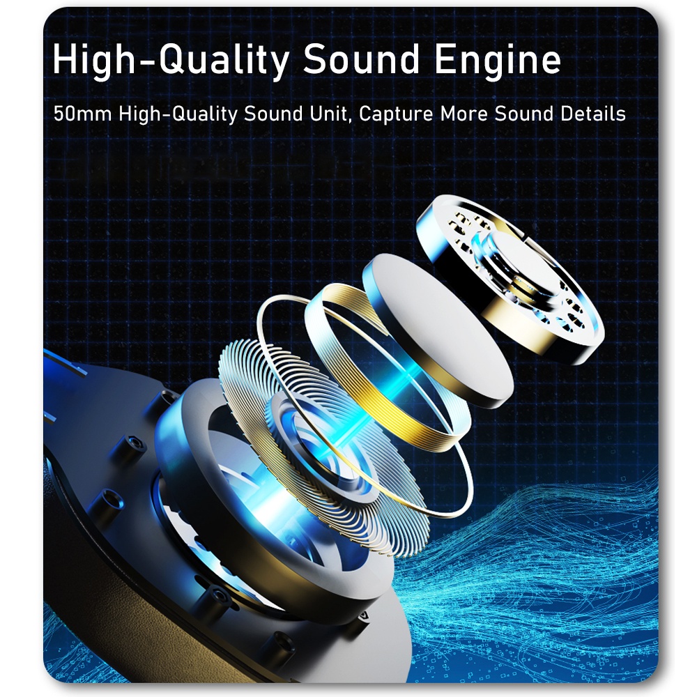 Tai nghe chụp tai AULA S503 RGB âm thanh vòm HD giảm tiếng ồn dành cho chơi game