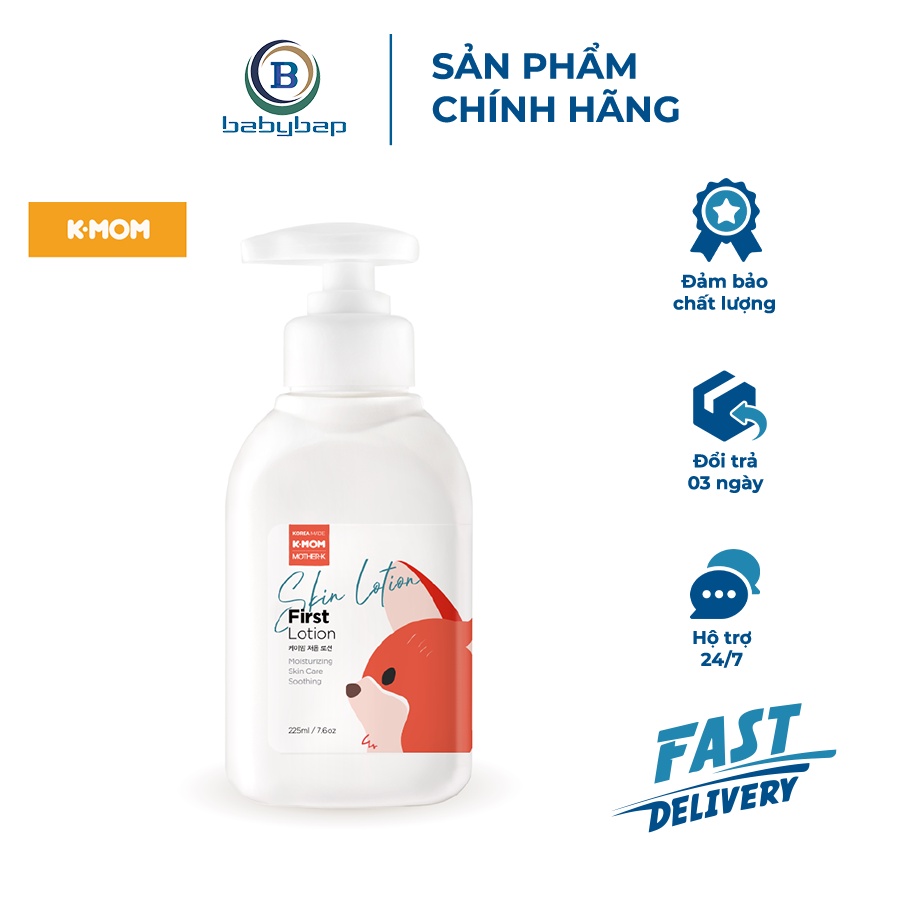 Sữa Dưỡng Ẩm Jojoba Hữu Cơ Cho Bé K-Mom Nhẹ Nhàng Và An Toàn Tuyệt Đối (225ml)