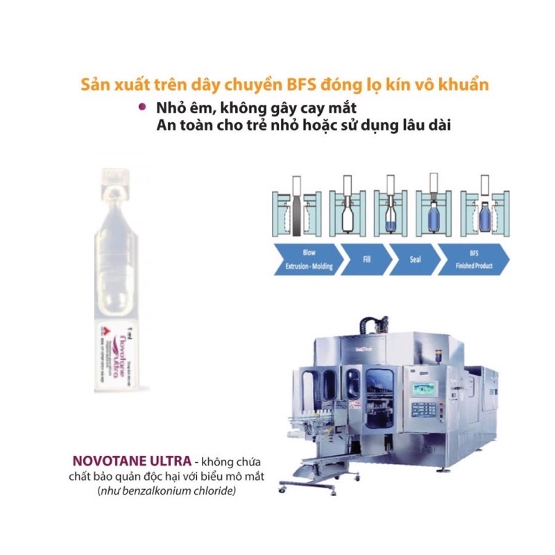 ✅ NOVOTANE ULTRA - Nước mắt nhân tạo cho mắt khô, làm việc máy tính, thương tổn hộp 5ml, tép 1ml x 5 ống