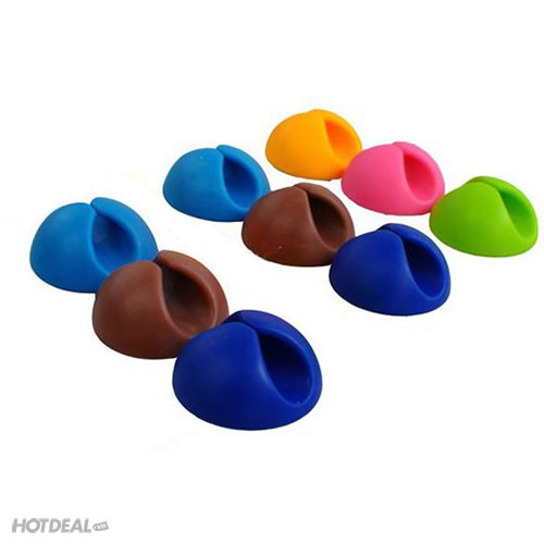 Bộ 3/6 núm kẹp giữ cố định dây điện, dây sạc, chuột, phím dán tường, để bàn | BigBuy360 - bigbuy360.vn