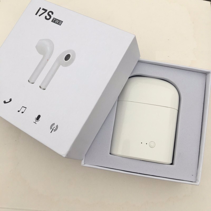 Tai nghe Bluetooth 2 tai kèm đốc sạc Earpods i7S - Chính hãng