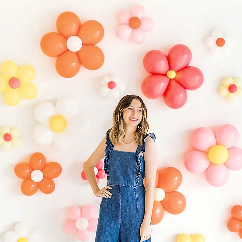 Set 71 Bong Bóng Lá Nhôm Mini In Hình Hoa Cúc Dễ Thương Dùng Trang Trí Tiệc Sinh Nhật/ Tiệc Cưới