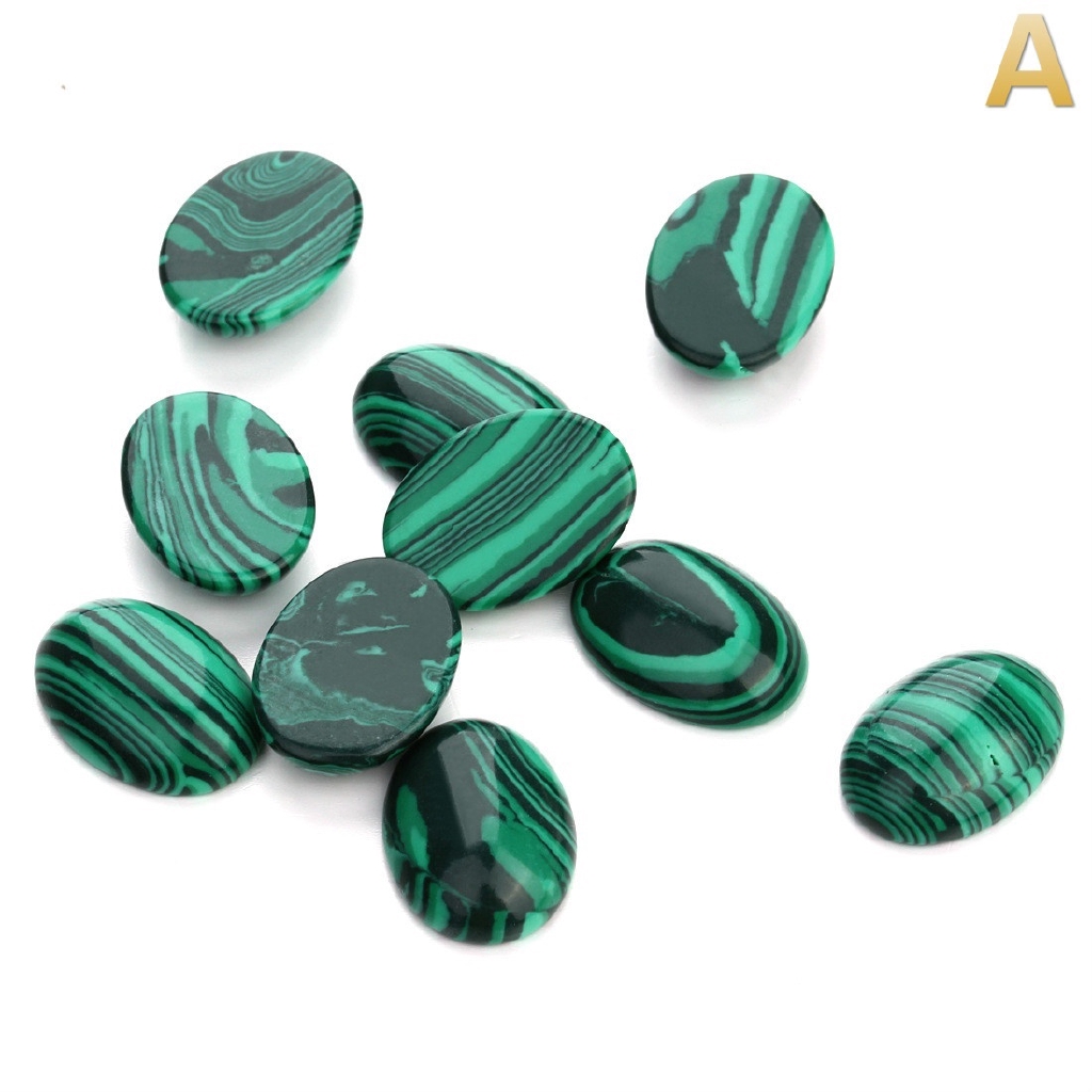 Bộ 10 Viên Ngọc Mài Tròn Hình Oval 10x14mm Dùng Trang Trí Sổ Tay/Làm Trang Sức Thủ Công