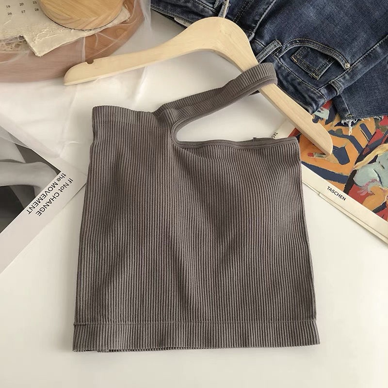 Áo Thun Hai Dây Dáng Ngắn Nâng Ngực Hở Lưng Phong Cách Hàn Quốc Gợi Cảm Cho Nữ