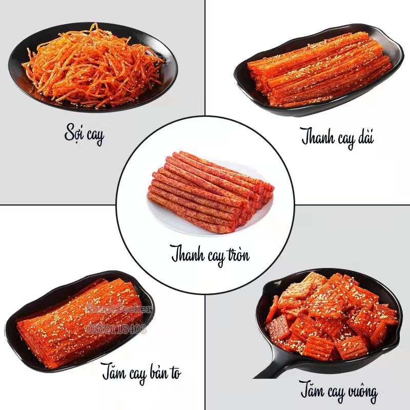 Tổng Hợp 5 Loại 70G Thanh Cay 70G - MIAOFOOD - tăm cay Đồ ăn vặt Trung Quốc