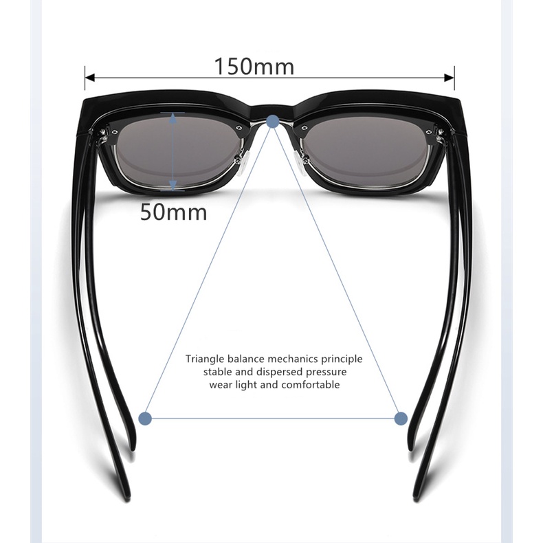 Kính Chống Nắng Phân Cực Chống Lóa Tròng Lớn Màu Đen Thời Trang Cho Nam Và Nữ