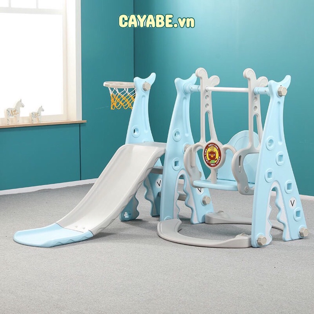 Cầu trượt - xích đu - bóng rổ cá mập CAYABE Baby Shark size lớn