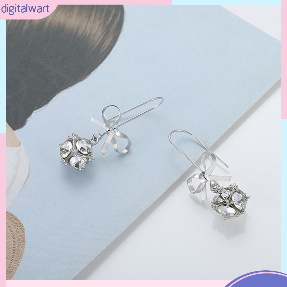 Đôi bông tai hình nơ phối đính đá kiểu dáng trẻ trung cho nữ