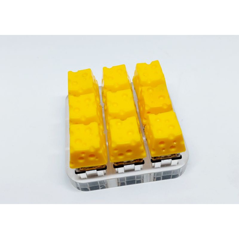 Keycap cheese clone trang trí bàn phím cơ gaming.