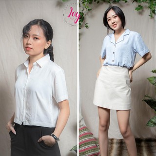 Áo sơ mi kiểu nữ cổ V 💢 cổ vest croptop - cổ vest form dài 💢 áo vintage