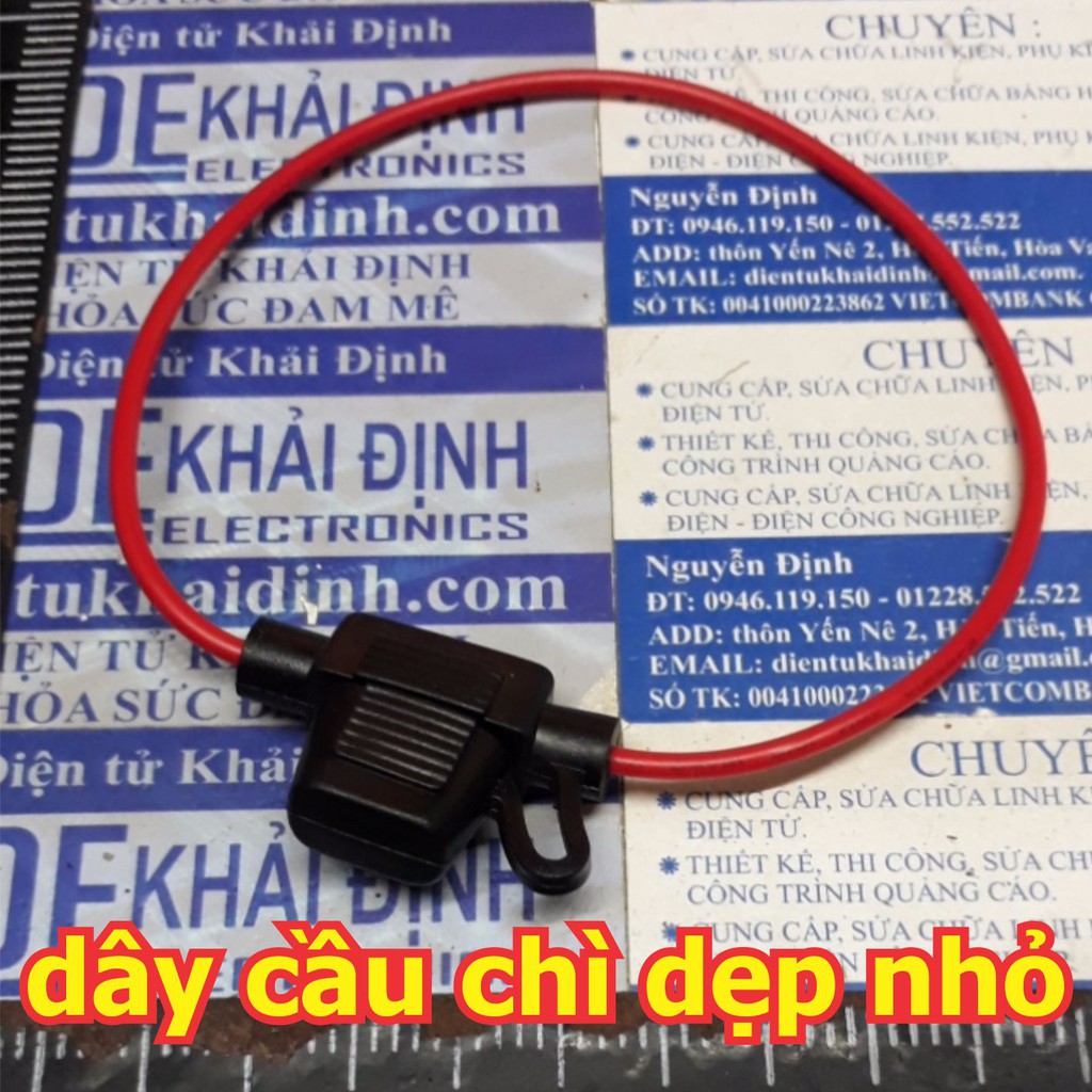 3 cái dây đế cầu chì DẸP, loại nhỏ, XE máy dây ra 2 đầu, dây 18AWG 22A/600V kde6112