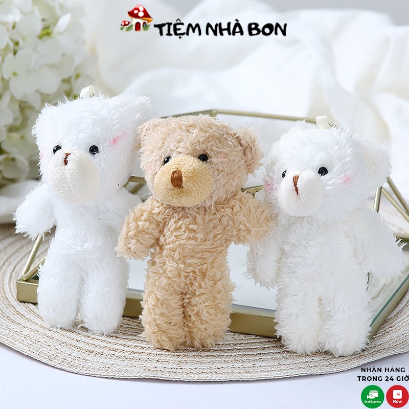 Móc khóa gấu bông treo balo cute dễ thương, Gấu bông treo cặp đi học xinh xắn