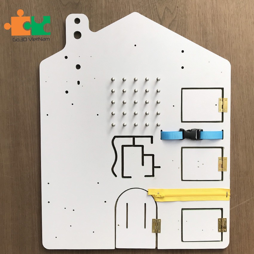 Bảng gỗ hình ngôi nhà - Phụ kiện làm Busy board