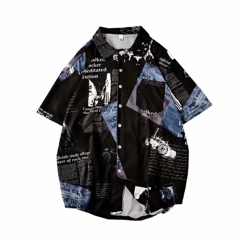 Áo Sơ Mi Nam Tay Ngắn In Hình Thời Trang Hàn Quốc (M-3Xl)