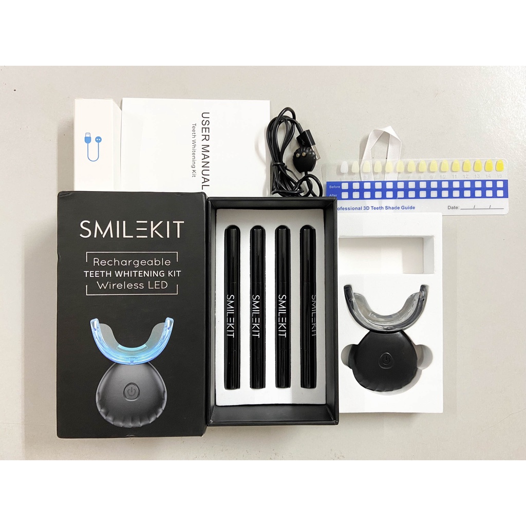 Máy làm trắng răng SMILEKIT SENSITVE S3 - Máy tẩy trắng răng không chứa Hydrogen Peroxide giúp làm trắng răng an toàn