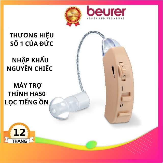 Máy trợ thính cho người già không dây Beurer HA50, tai nghe trợ thính khuyếch đại âm thanh điều chỉnh âmlượng lọc tiếng