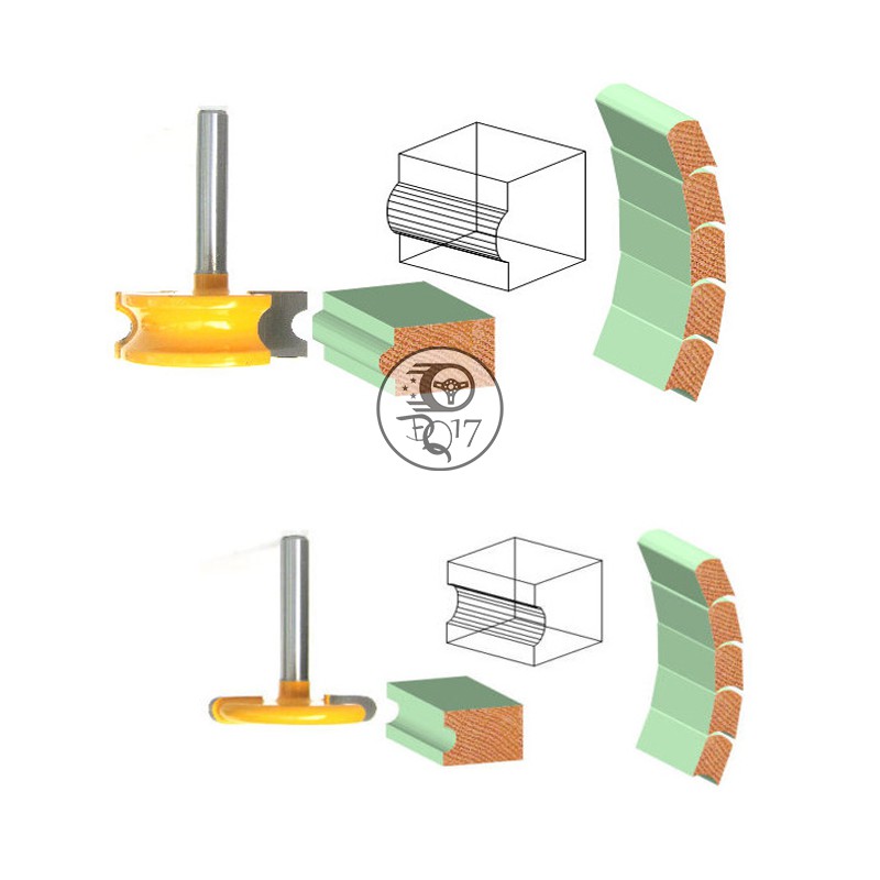 [ BỘ 2 MŨI PHAY CẮT MỘNG CHỮ T HÌNH CUNG COS 6LY3 12LY7 ] BỘ MŨI SOI CẮT GHÉP HÌNH CUNG, DỤNG CỤ CHẾ BIẾN GỖ