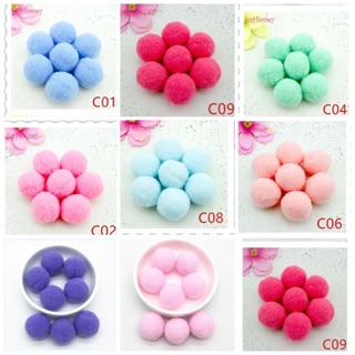 100 hạt Hạt pom pom nhiều màu 2cm 3cm 4cm làm scrunchies- hạt gòn - pompom làm scrunchies