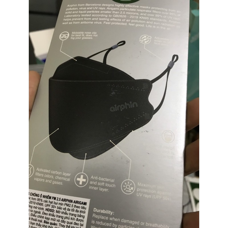 Khẩu trang AIRPHIN chống khói bụi, ô nhiễm bụi mịn PM 2.5 - Anti-pollutionPM 2.5 Mask | BigBuy360 - bigbuy360.vn