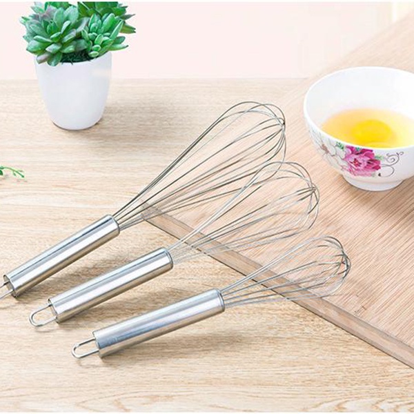 Dụng cụ phới đánh trứng cầm tay, khuấy trộn bột, đánh bông kem bơ bằng thép không gỉ inox