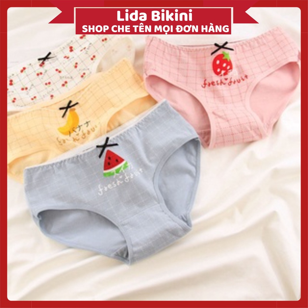 Quần Lót Nữ - Quần Lót Nữ Cotton họa tiết hoa quả đáng yêu mềm mại thoáng mát DAN STORE MÃ 030