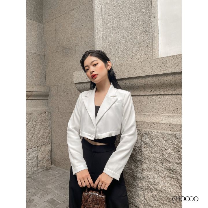 Áo vest nữ CHOCOO Tophie Crop Blazer dáng ngắn croptop thiết kế cao cấp tôn dáng sang chảnh quý phái thanh lịch