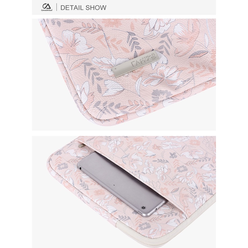 CanvasArtisan Túi đựng máy tính bảng in họa tiết hoa chống thấm nước cho Mavbook Matebook Air Pro M1 M2 11/ 12/ 13/ 14/ 15 Inch
