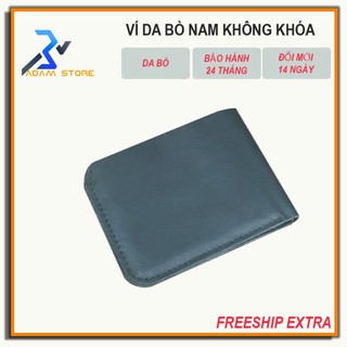 Ví da bò nam không khóa adamstore bóp da nam – da thật – bảo hành 24 tháng full hộp đựng vd008