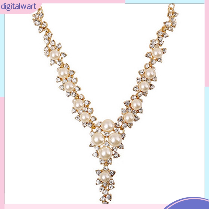 Dây chuyền đính đá và hạt ngọc trai nhân tạo thời trang sang trọng dành cho nữ